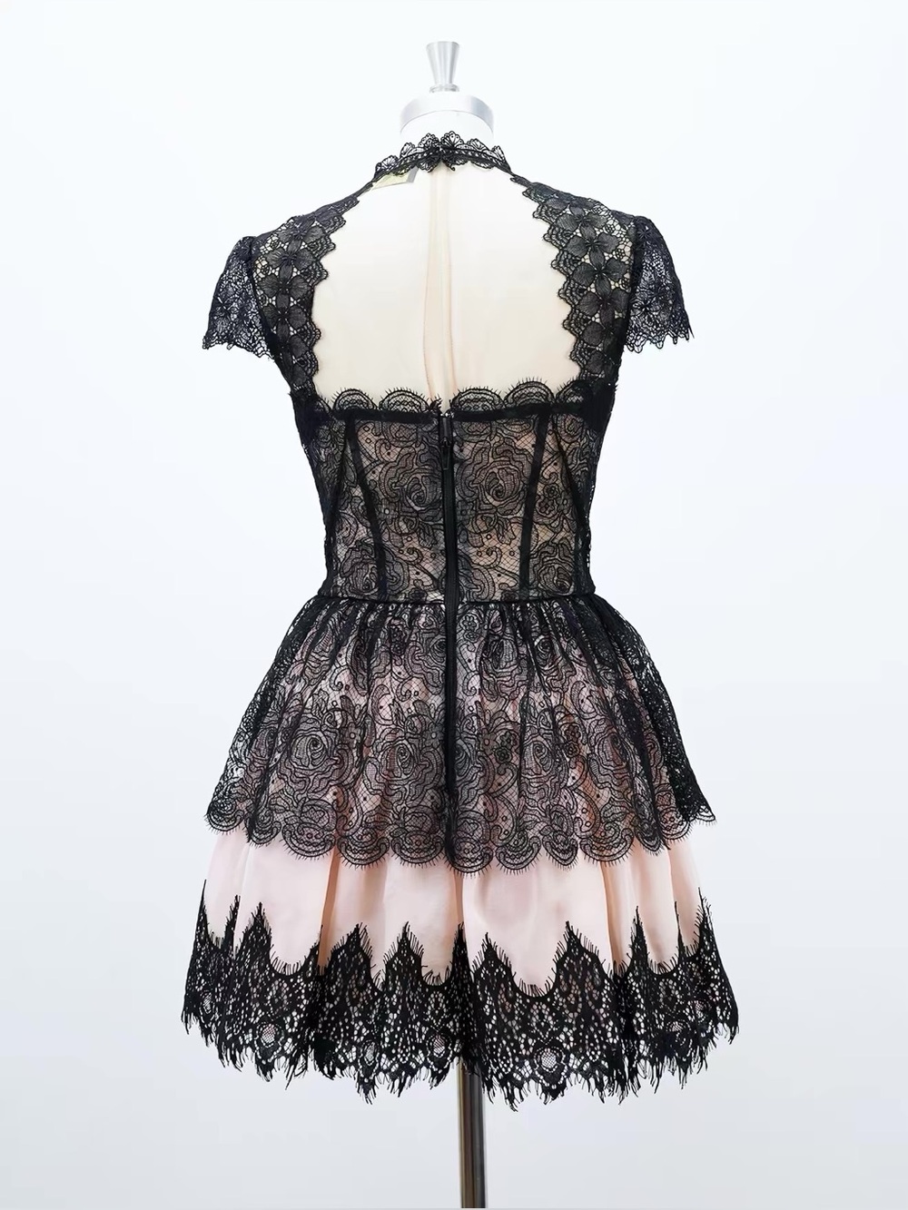 Bronx and Banco Black Lace Mini with Blush Underlayer - Picture 5 of 8
